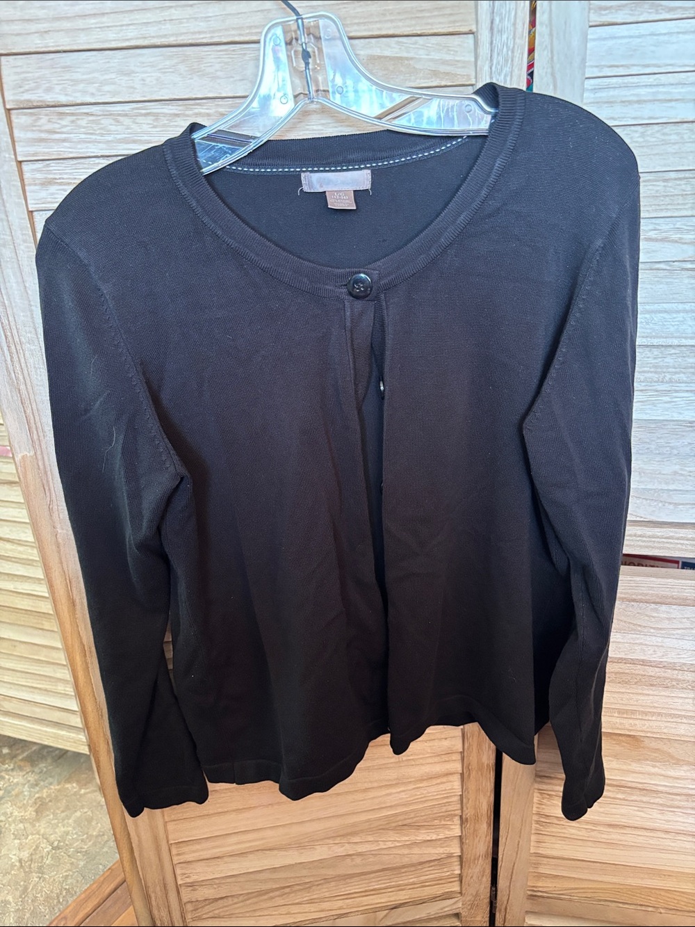 FINAL MARKDOWN Black White Stag Crewneck Cardigan Large